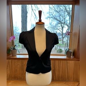 BCBG Max Azria Black Short Sleeve Blazer Jacket XS NWOT